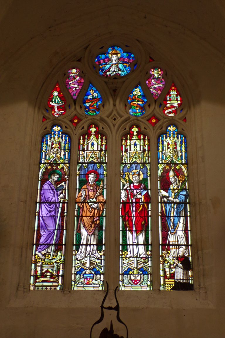 Sonnac - L'église Saint-Etienne - Les vitraux 'St Paul, St Etienne, St Eutrope, St Clément' (2 janvier 2018)