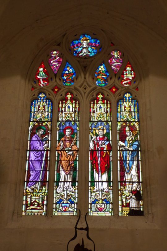 Sonnac - L'église Saint-Etienne - Les vitraux 'St Paul, St Etienne, St Eutrope, St Clément' (2 janvier 2018)