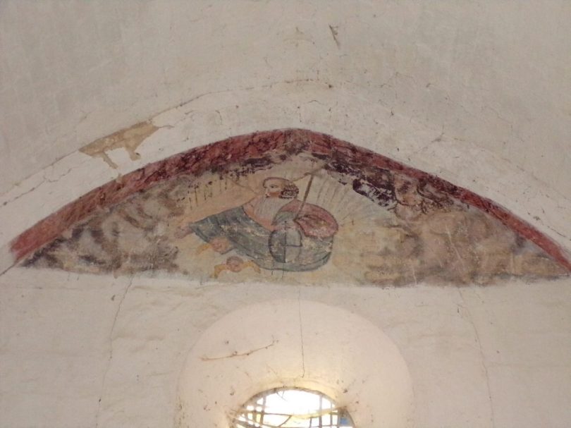 Plaizac - L'église Saint-Hippolyte (ou Saint-Martin) - Peinture murale (21 août 2018)