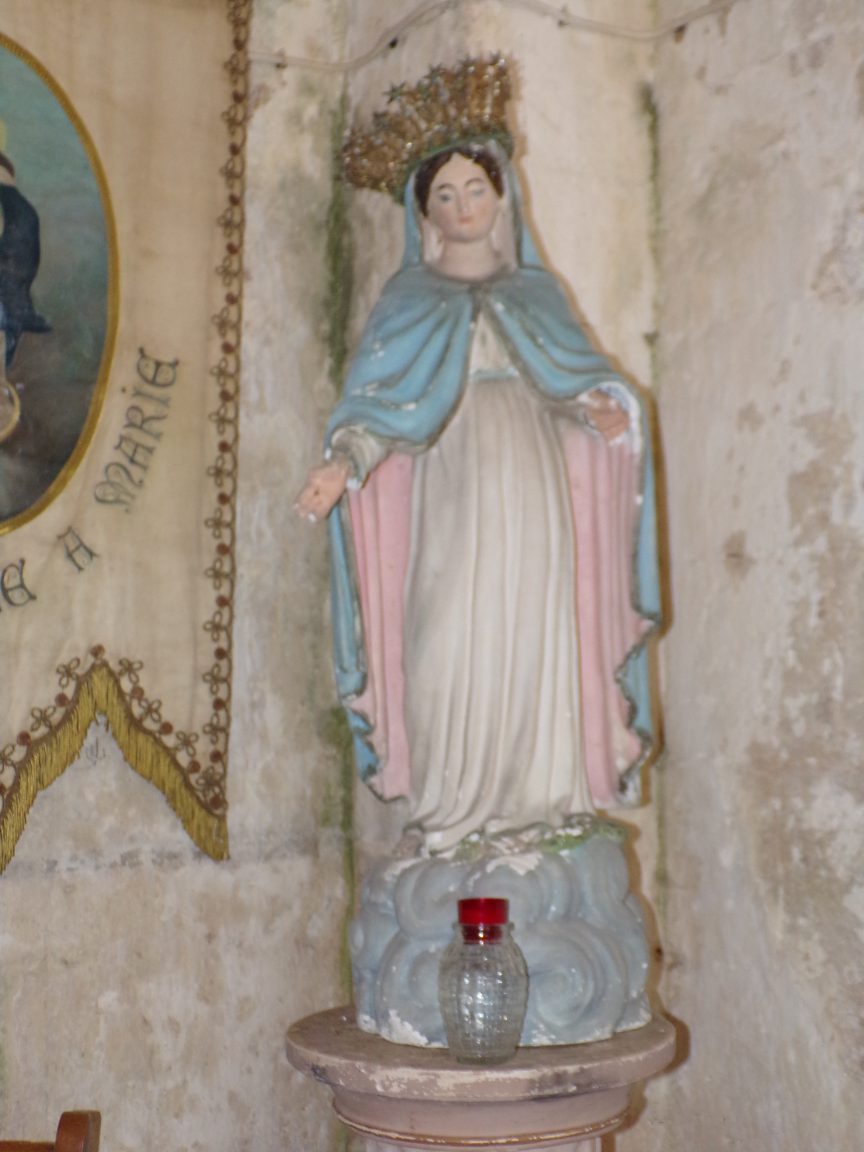 Plaizac - L'église Saint-Hippolyte (ou Saint-Martin) - La Vierge Marie (21 août 2018)