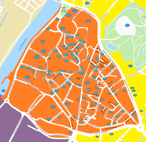 Plan du Vieux Cognac - Patrimoine