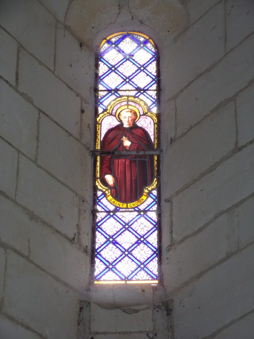 Salles d'Angles - La Chapelle des Templiers - Le vitrail 'Saint Groux' (30 juin 2020)