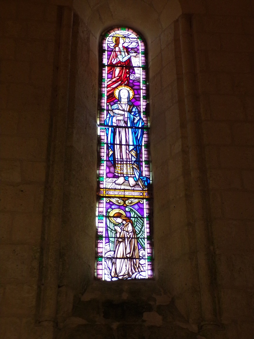 Saint-Même-les-Carrières - L'église Saint-Maxime - Le vitrail 'Ste Cécile' (8 septembre 2016)