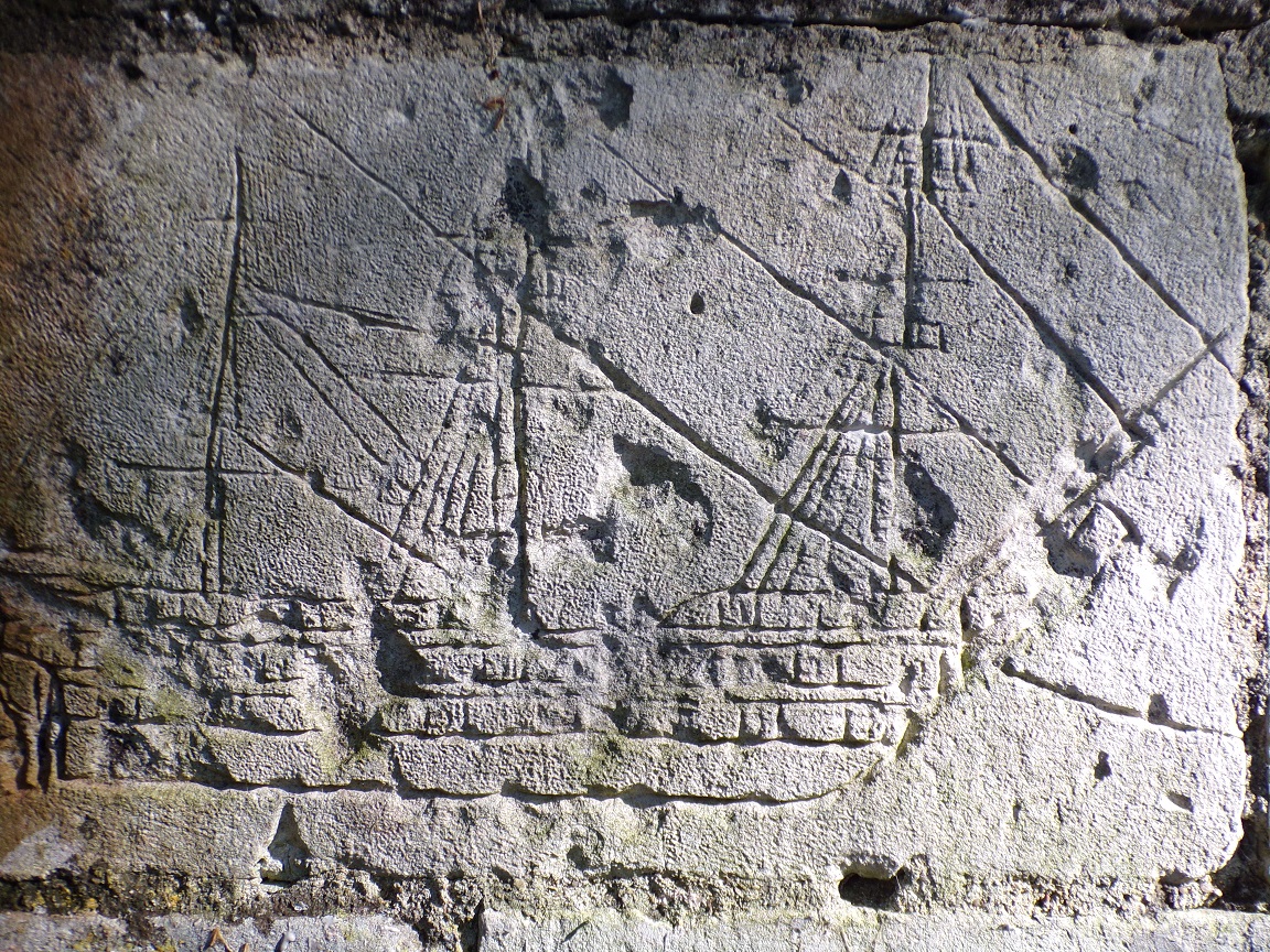 Saint-Simon - Trace des Gabariers sur un mur (21 septembre 2016)