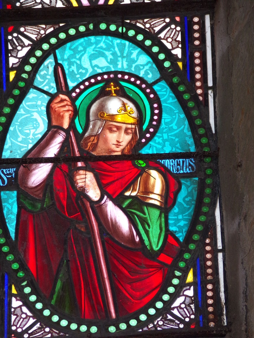Migron - L'église Saint-Nazaire - Le vitrail 'Saint Georges' (29 juin 2019)