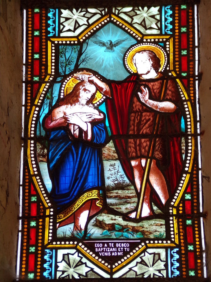 Migron - L'église Saint-Nazaire - Le vitrail 'Ego a te debeo baptizari et tu venis ad me' (29 juin 2019)