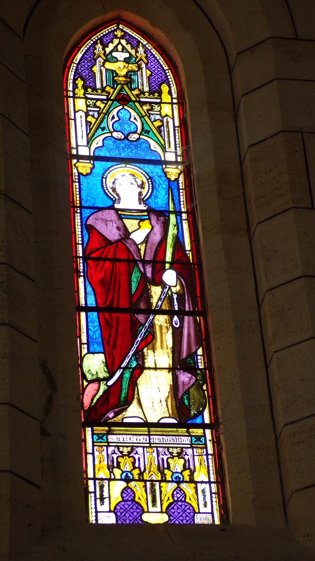 Angeac-Charente - L'église Saint-Pierre - Le vitrail 'Sainte Marguerite' (5 mai 2018)