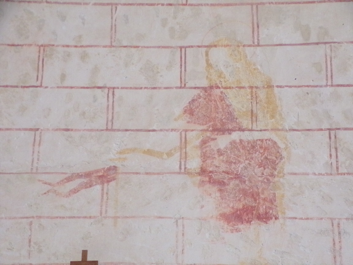 Chassors - L'église Saint-Romain - Une peinture sur un mur (15 septembre 2018)