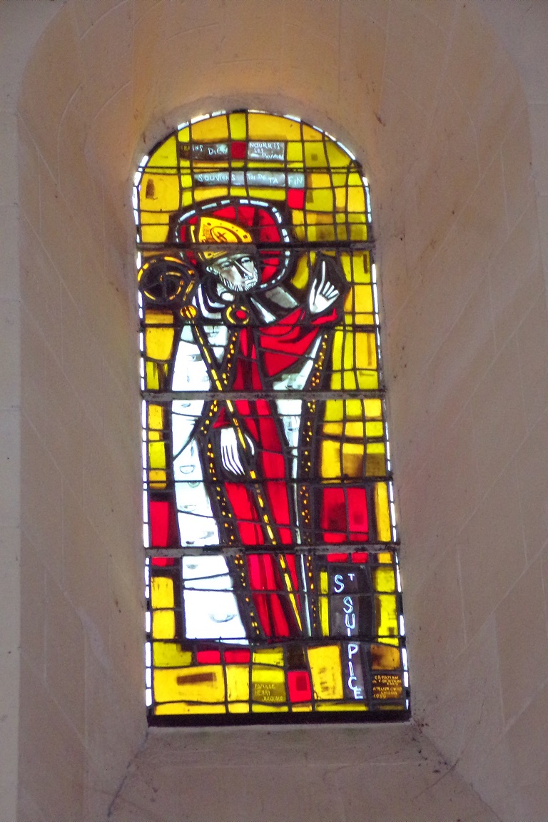 Saint-Sulpice de Cognac - L'église Saint Sulpice - Le vitrail 'Saint Sulpice' (12 avril 2017)