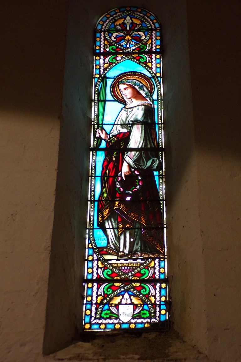 Sonnac - L'église Saint-Etienne - Le vitrail 'Sainte Eustelle' (2 janvier 2018)
