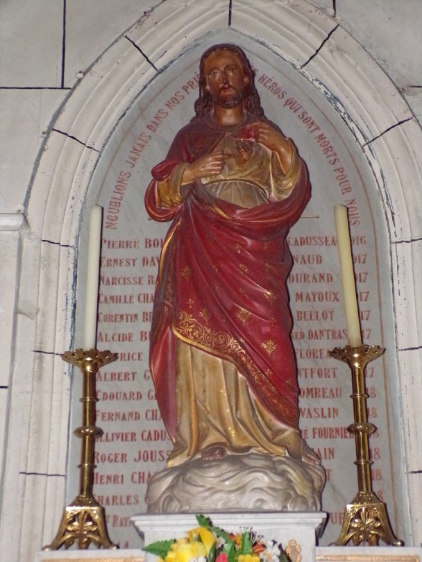 Javrezac - L'église Saint-Pierre - Le Sacré Coeur de Jésus de la chapelle du Sacré Coeur (5 mars 2019)