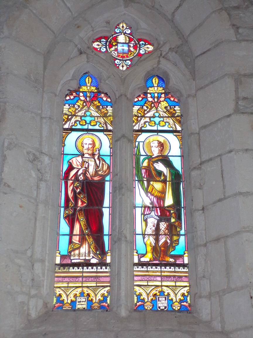 Germignac - L'église Saint-Pierre - Les vitraux 'Saint Pierre - Saint Matrivius' (17 juillet 2018)