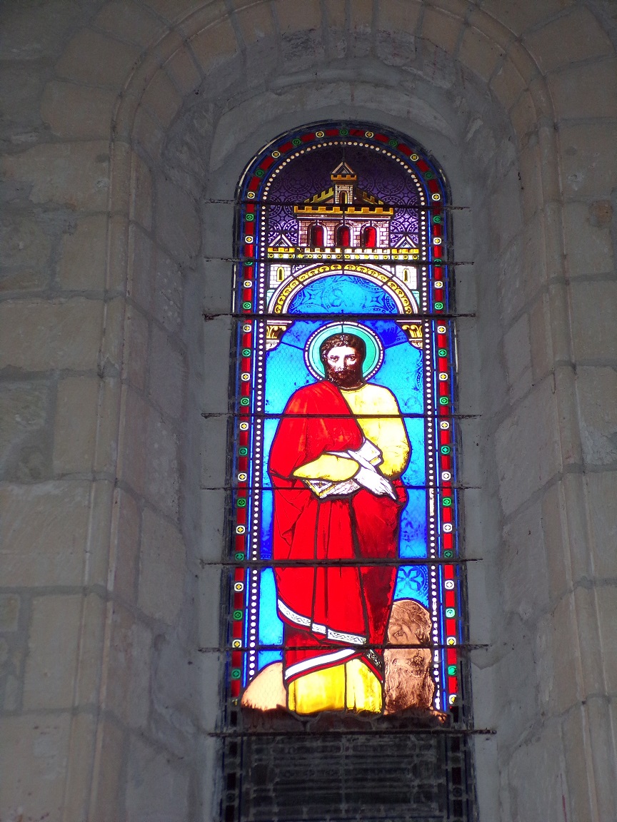 Germignac - L'église Saint-Pierre - Un vitrail (17 juillet 2018)