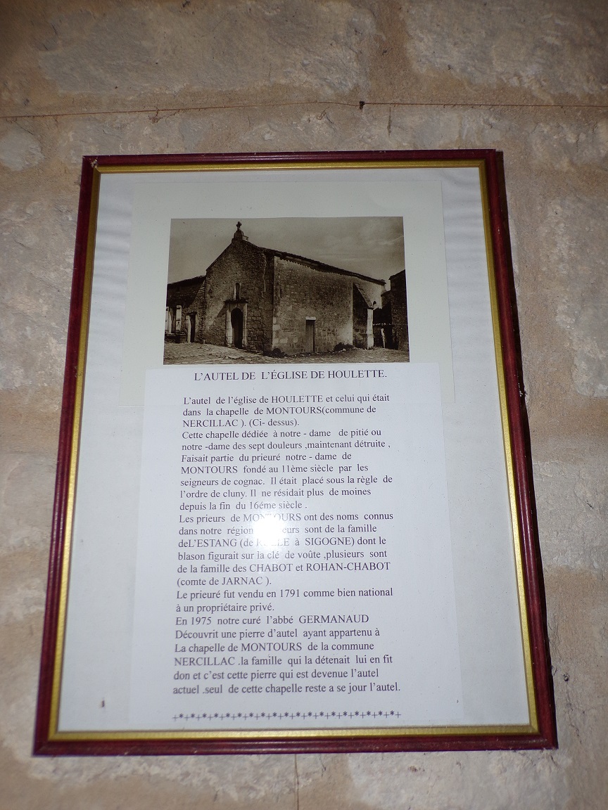 Houlette - L'église Saint Martin - Origine de l'autel (19 juillet 2020)