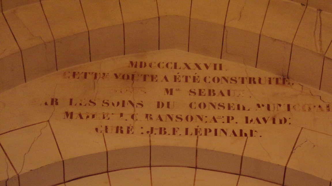 Nercillac - L'église Saint-Germain - Inscription sur une voûte (10 avril 2018)