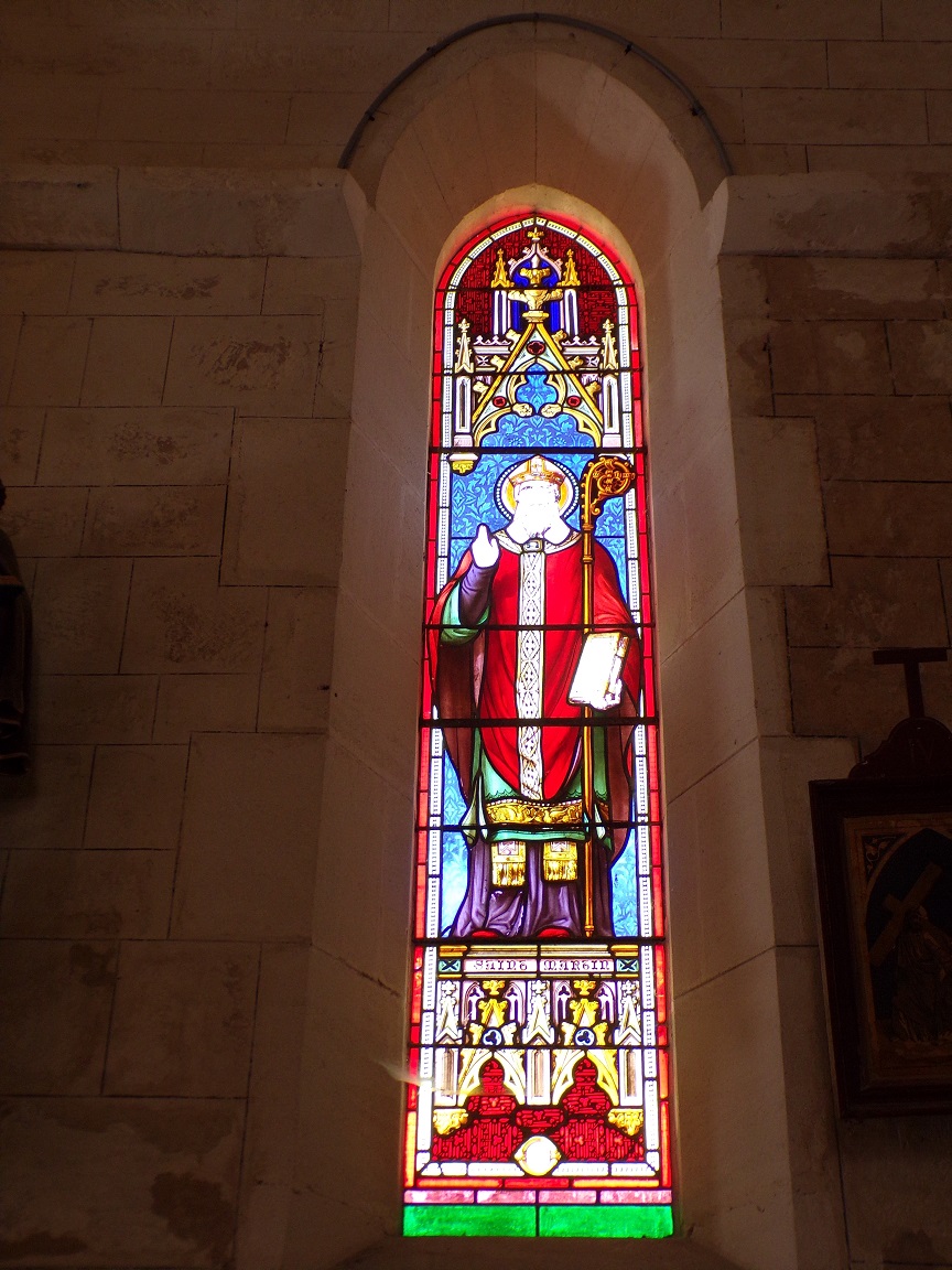 Mareuil - L'église Notre-Dame - Le vitrail 'Saint Martin' (21 août 2018)