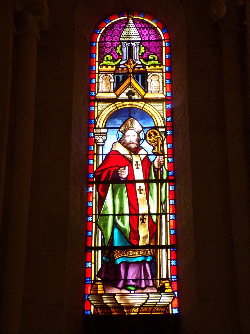 Merpins - L'église Saint-Rémy - Le vitrail 'Saint Rémy' (28 mai 2018)