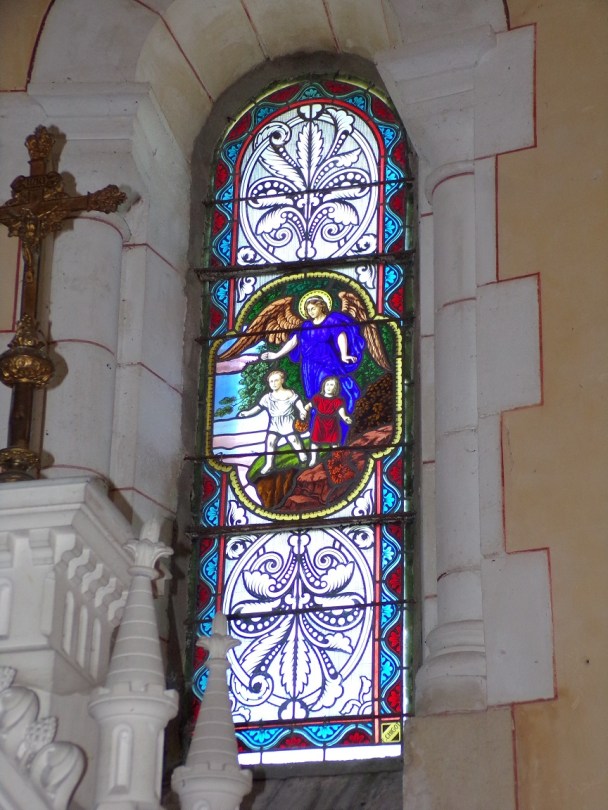 Sainte-Sévère - L'église Saint Augustin - Le vitrail 'F. CHIGOT' (23 juillet 2018)