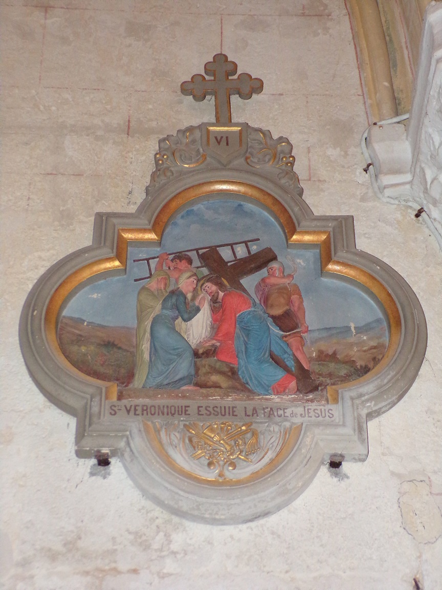 Saint-Brice - L'église Saint-Brice - Le chemin de croix VI 'Ste Véronique essuie la face de Jésus' (25 juillet 2018)