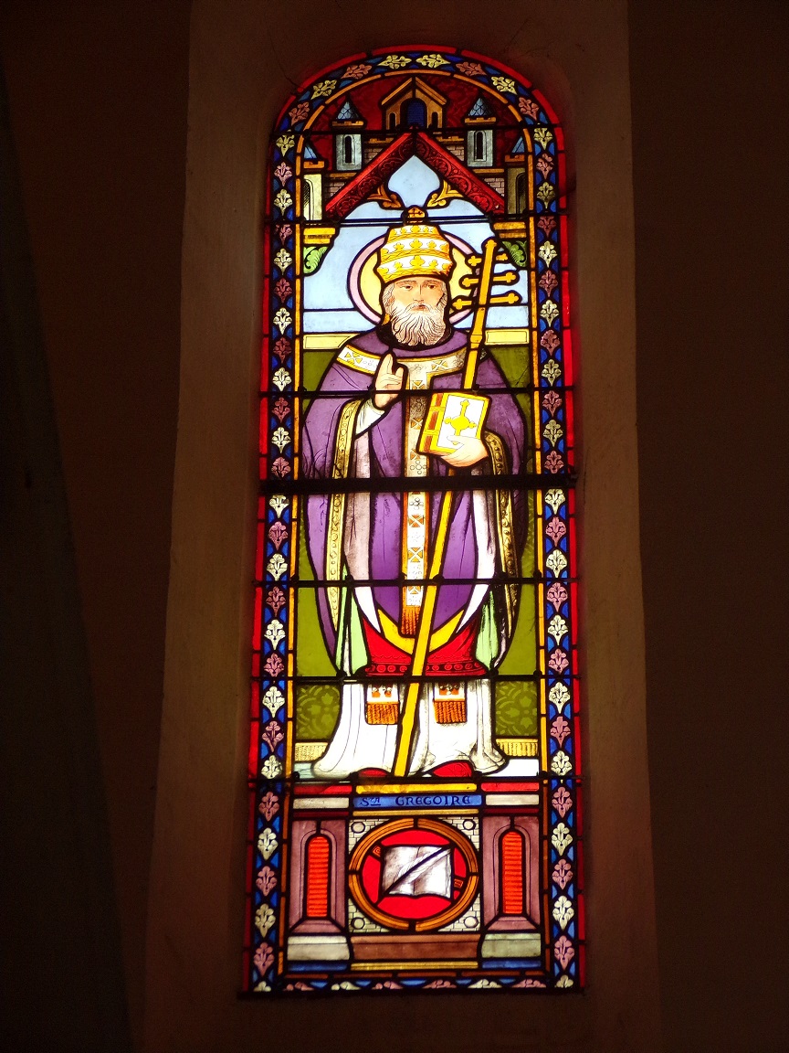 L'église Saint-Vivien - Le vitrail 'St Grégoire' (5 juin 2022)