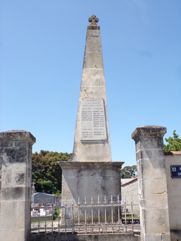 Plaizac - Le monument aux morts (24 juin 2023)